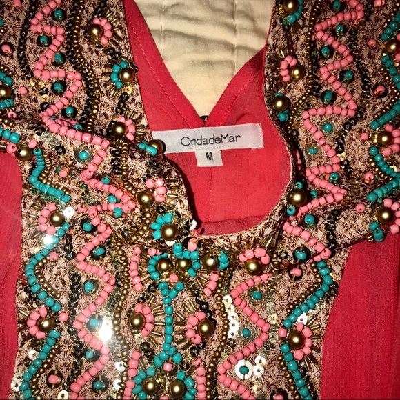 OndadeMar Resort Wear NWOT Miranda Beaded Kaftan - Picture 4 of 6